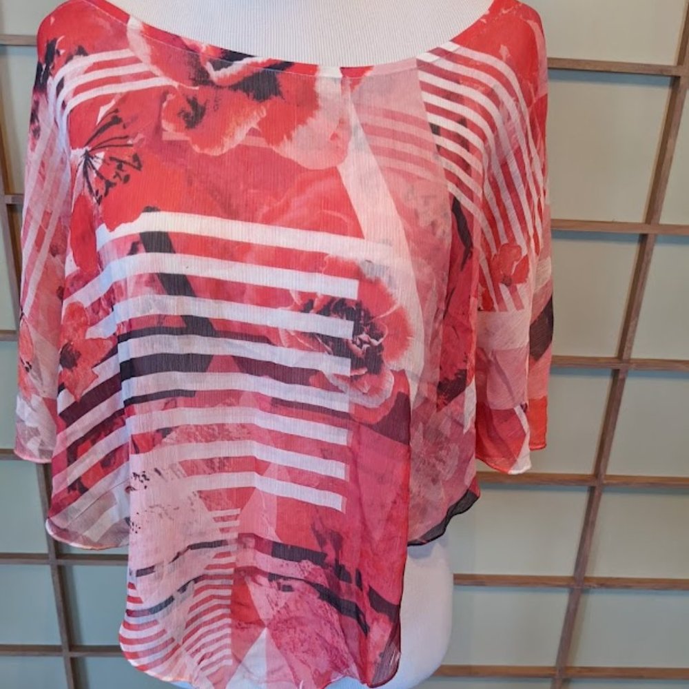 Style & Co, Petite Women Crop Top, Cape, Floral Size PM